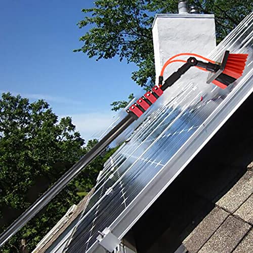Solar Panel Cleaning Brush, Window Cleaning Pole, Window Cleaner Kit, Water/Hose Fed Pole, Window Cleaning Brush Equipment, Cleaning Photovoltaic and Solar Panels,12FT/3.6M