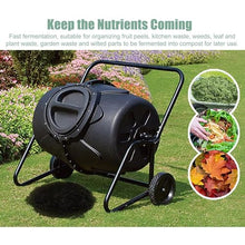 Tumbler Large Compost Bin, 170L Outdoor Yard Trash Can with Wheels, 360° Rolling Compost Bin, Mobile Heavy Duty Garbage Dumpster, for Parks, Gardens, Farms, Orchards