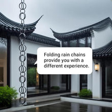 OGMOYT Matte Black Aluminum Rain Chain, 8.5 Ft Decorative Gutter Downspout with Durable Powder Coated Rings, Rust Resistant Water Drainage System for Outdoor Patio Garden Aesthetics and Easy Assembly