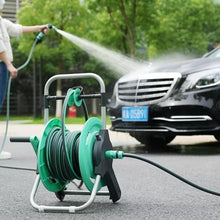 ZGLINMZ Garden Hose Cart, Portable Hose Reel Storage, Outdoor Car Cleaning, Bathing, Pet Handle, Water Pipe Bracket Cart (Green 40m)