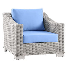 Modway Conway Outdoor Patio Wicker Rattan Armchair Light Gray Light Blue