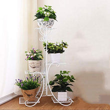BSNANCA European Style Multi Layer Plant Stand for Balcony and Living Room Indoor Flower Pot Rack with White Finish Elegant Three Tiered Flower Stand for Home Decor