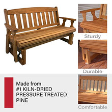 Amish Casual Heavy Duty 800 Lb Mission Pressure Treated Porch Glider (4 Foot, Cedar Stain)
