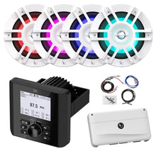 Enrock Marine Bluetooth AM/FM Radio with 4x 6.5" Multicolor LED Speakers and 4-Channel Amplifier