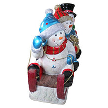 Design Toscano Downhill to the Holidays Illuminated Snowman and Sled Statue Full Color