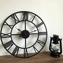 CUTPOIY Wall Clock,Outdoor Clock,Garden Clock,Oversized Rome Numeral Decorative Art Classic Metal Wall Clock, Indoor Silent Clock for Living Room Decor, Fireplace, Office(Black-31.5inch)