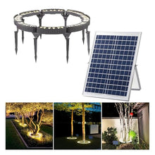 NRPEAK Garden Solar Lights, LED Solar Landscape Spotlights for Big Tree, Outdoor Ring Tree Light, Made to Last(Purple Light,Pack of 8)