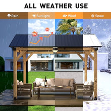 COSIEST 10x12FT Cedar Wood Gazebo with Galvanized Steel Gable Roof Cedar - Single Roof