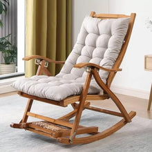 QUANGJN Leisure Rocking Chair and Footstool Set, Wood Recliner Folding Chair with Footrest Comfy Rocking Armchair with Upholstered Comfy Glider Rocker Chair for Balcony Pa,Light Gray-One Size