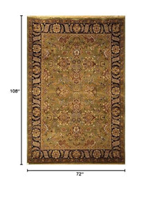 Safavieh Dynasty Collection Hand-Knotted Traditional Oriental Area Rug 6' x 9' Green/Black