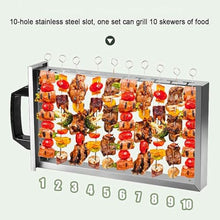 4200W Commercial Electric Skewer Oven, 5x10 Skewers Stainless Steel Smart Barbecue Grill, 0-400°C Adjustable & 0-99 Min Timer