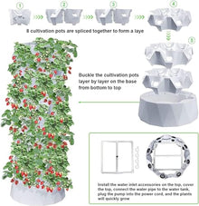 FLTRGO Vertical Hydroponic Indoor Growing System, Hydroponic Tower Grow System Kit, Multi-Layer Grow Tower for Grow Herbs, Fruits, Vegetables,6Layers 48 pots