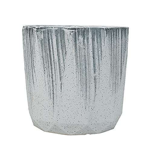 FAFACAI Plant Pots,Grey Matte Ceramic Planter for Outdoor,Flower Pot for Indoor, Large Planter with Drainage Holes,Modern Cylinder Planter for Snake Plant,Mini Palm,Rubber Tree (Gray 30cm)