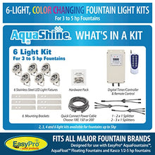 EasyPro Pond Products AquaShine 11W Warm White LED Fountain Lights with Timer & Remote Control