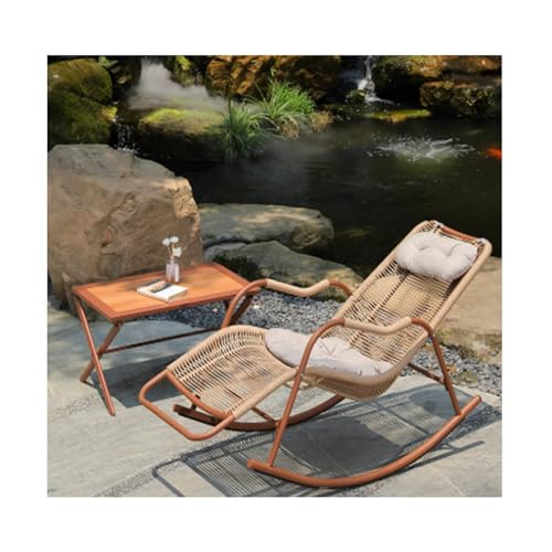Rocking Patio Chairs, Anti Tipping Design Large Outdoor Rocking Chair, Suitable for Garden Porch Balcony Leisure Use(B,120 * 89 * 61cm)