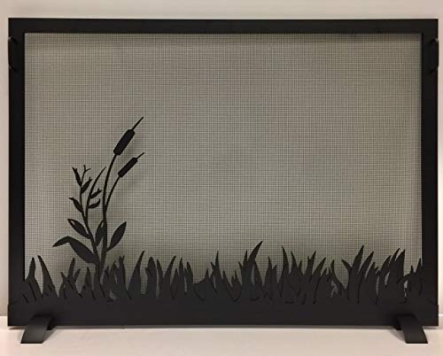 Design Specialties Fireplace Screen Pond Design (Textured Black, Large)