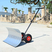 Snow Shovel with Wheels Snow Shovel with Wheels for Driveway Doorway Heavy Duty Metal Snow Pusher with Adjustable Height Angle Rolling Snow Plow for Snow Removal Walkways Patios Snow Pusher