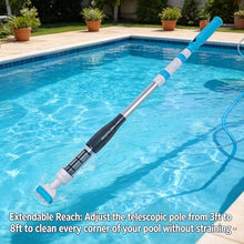 zcjysqav Cordless Handheld Pool Vacuum Telescopic Pole, Rechargeable for Above/In-Ground Pools & Spa