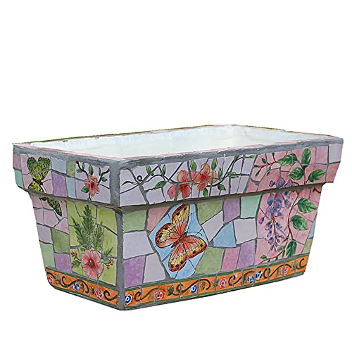FAFACAI Flower pots Ceramics Flowerpot Ceramic Bonsai Ornaments Ceramic Glazed Flower Pot Outdoor Flower Pot Villa Corridor Aisle Colorful Planter Garden Potted (Color : 30 * 15 * 14cm) (38 * 22