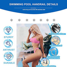 MSHOSAC Heavy Duty Stainless Steel Pool Handrail, Slip-Resistant Safety Rail for Easy Pool Entry & Exit, Rust-Proof Support for Swimming Pools