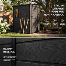 DWVO 5x4 FT Resin Outdoor Storage Shed with Floor, Large Waterproof Lockable Storage Shed with Window, Plastic Tool Shed for Garden, Backyard, Patio, Lawn