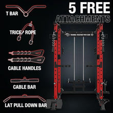 Mikolo Power Cage with LAT PullDown, Cable Crossover & Pulley System Red
