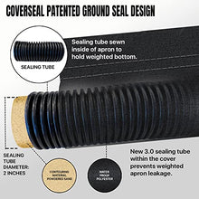 CoverSeal Heavy Duty Outdoor Tractor Cover with Patented Weighted Ground Conforming Apron Seal – Wind Resistant & Water Protection for Automobiles - Mid Size 189 L x 75 W x 86 H inch