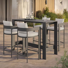 Modway Tahoe 5-Piece Outdoor Patio Bar Table Set in White