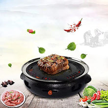 Charcoal Grill Camping Cooking Grill Food Charcoal Stove With Non-Stick Grill Pan Household Barbecue Tools Cast Iron BBQ Grill Outdoor Cooking Picnic Barbecue (Color : Black Size : 34x11.5cm)