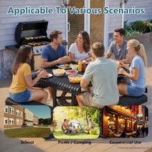 KEIKI Heavy Duty Outdoor Picnic Dining Table and Chairs Bench Set for 4-8