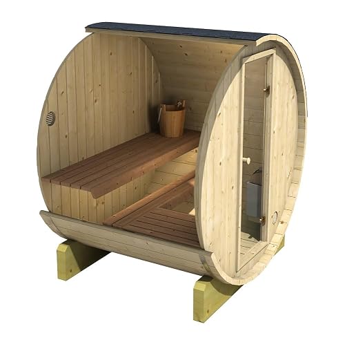 Allwood Outdoor/Indoor 3 Person Barrel Sauna #160-EHC with 3.0 kW UL Certified Electric Heater.