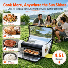Portable Solar Cooker and Grill, 4.5L Large Capacity Solar Oven with Thermo
