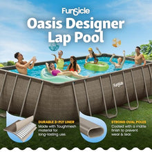 Funsicle Oasis Designer Lap 18' x 9'x 52" Rectangular Above Ground Swimming Pool, With FiltraBoost 1200 GPH Filter Pump, Ladder, Maintenance Kit, Cover, Ground Cloth & Repair Patch, Triple Basketweave