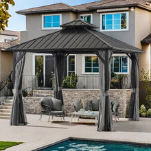 Endark 12x12FT Patio Gazebo with Steel Canopy Gray