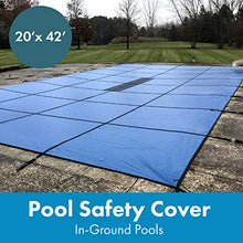 WaterWarden Inground Pool Safety Cover 20' x 42' Rectangle Solid Blue