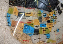 Unique Art Since 1996 Pearl Ocean Gemstone World Globe with Gold Tripod Pearl White