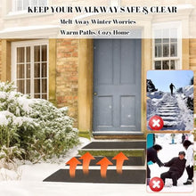 iumLeap Electric Snow Melting Mats - Non-Slip Heated Rubber Mat for Waterproof Snow and Ice Melt - Ideal for Entrances, Stairs, and Sidewalks, 5 Pcs-10x30in