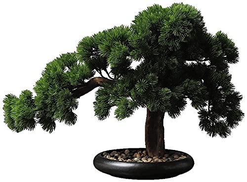 LSHAOBO Artificial Bonsai Tree Fake Plant Decoration Potted Houseplant Japanese Pine Bonsai Plant Decoration Desktop Display