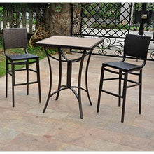 International Caravan Barcelona Set of Three Resin Wicker/Aluminum Bar Bistro Set - 4215-S3-ABN