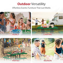 Leisure Craft 46" ADA Square Metal Picnic Table with Bench, Made in USA