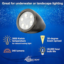 Aquascape Pond and Landscape LED 6-Watt Spotlight 6-Pack, Warm White Low Voltage Submersible Outdoor Lights for Water Features, Gardens, Trees, and Waterfalls, 84048