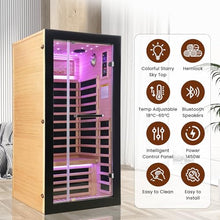 OUTEXER One Person Sauna Far Infrared Saunas Room Canadian Hemlock 1450W