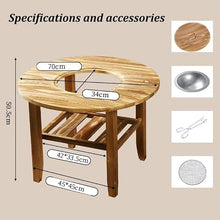 Double-Layer Fire Pit Table, Outdoor Fire Pit Bowl with Handles &Grills, Heating Barbecue Stove,Outdoor Fireplaces,Stove Tea Table, for Outside Patio Camping