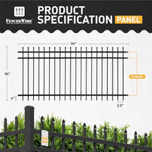 Fencer Wire Heavy Duty Pinnacle Fence Barrier Panel, 4FT Height X 8FT Width Anti-Rust Metal Fencing Panel, 2” Diameter Steel Outdoor Decorative Garden Fence Panel, Single Panel
