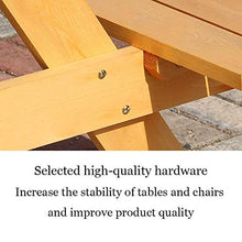 ELUKHT 47-inch Wood Outdoor Table and Bench Set, Outdoor Parasol Patio Patio Solid Wood Conjoined Dining Table, Used for Garden bar Patio Picnic Tables and Benches (Carbonized Color)