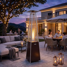 Garvee Pyramid Propane Patio Heater with Wheels & Waterproof Cover, Brown
