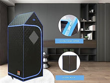 WEALTHOME Portable Infrared Sauna Tent, Gothic Roof Plus Type Full Size Far Infrared Sauna Tent. Spa, Detox,Therapy and Relaxation at Home.Larger Space,Stainless Steel Pipes Connector-Black