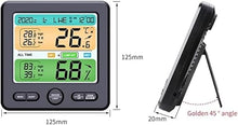 JDXQBLD Digital Thermometer, Hygrometer, Weather Station, Large LCD, Indoor Flower, All Time, Temperature, Humidity, Monitor, Alarm Clock,White