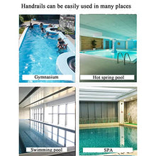 MSHOSAC Pool Handrails 31X31 inch Pool Rail 250Lbs Load Capacity Rustproof Pool Handrail Humanized Swimming Pool Handrail with Blue Grip Cover & Screws