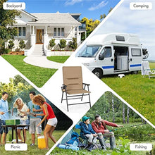 RomildaYuan 2 Piece Patio Upholstered Folding Portable Chair Camping Dining Outdoor Brown